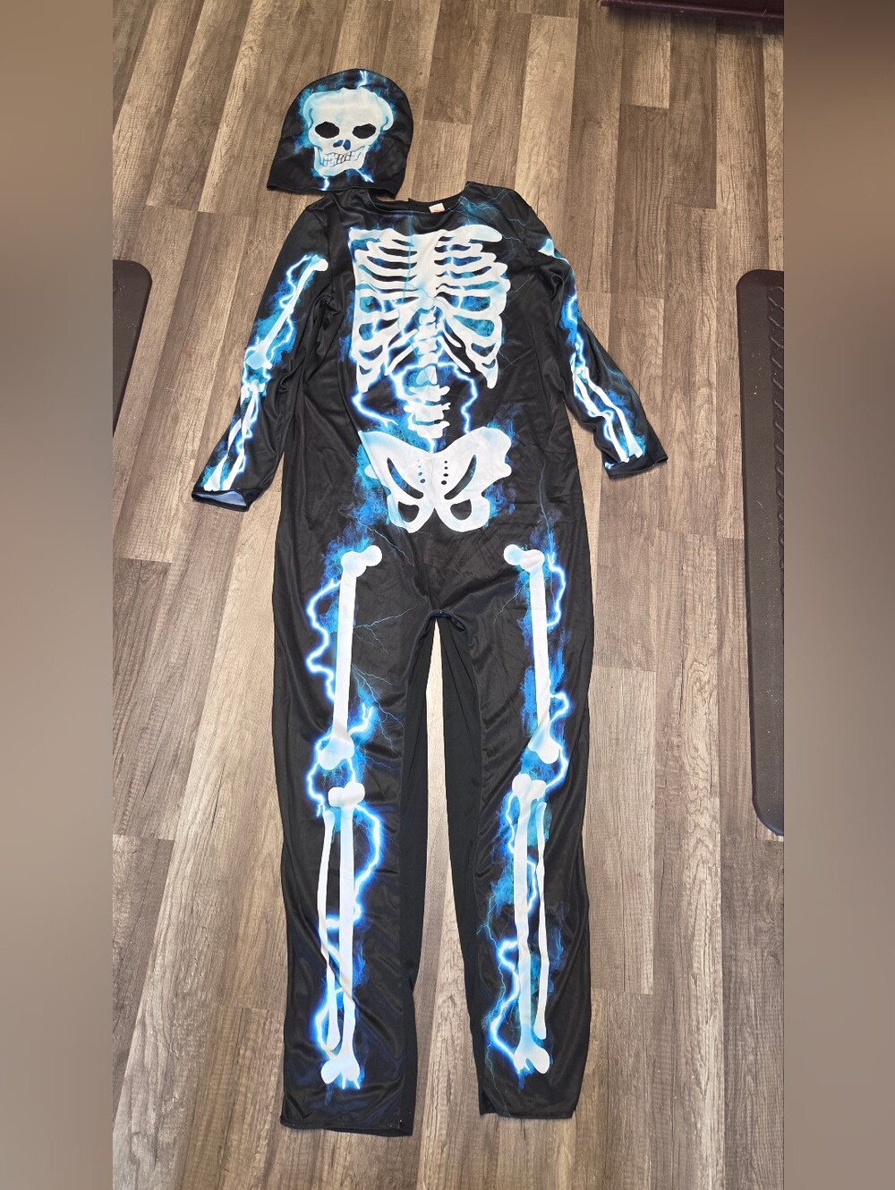 Morph Costumes blue skeleton onesie with hood. Size L #halloween #costume